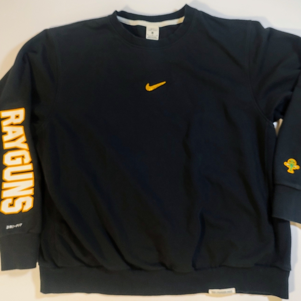 Nike Sweater Mens 2XL Black Rayguns Spellout Alien Roswell UFO Sweatshirt Pullov